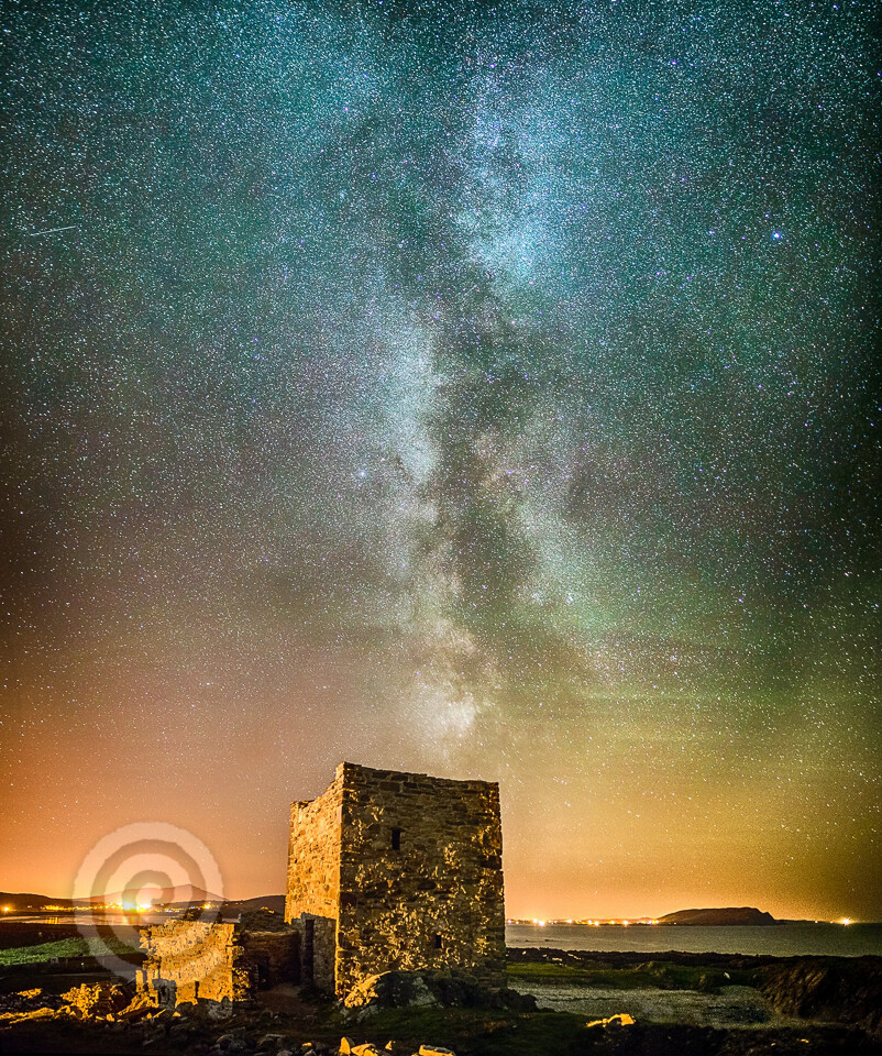 Milky Way over Carrickabraghy Castle