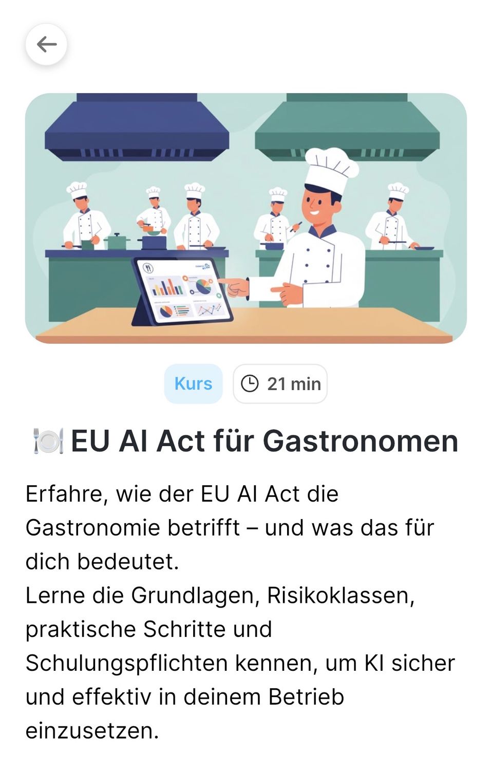 Online-Kurs: EU AI Act für Gastronomie &amp; Hotellerie – Dein Praxis-Guide in 60 Minuten