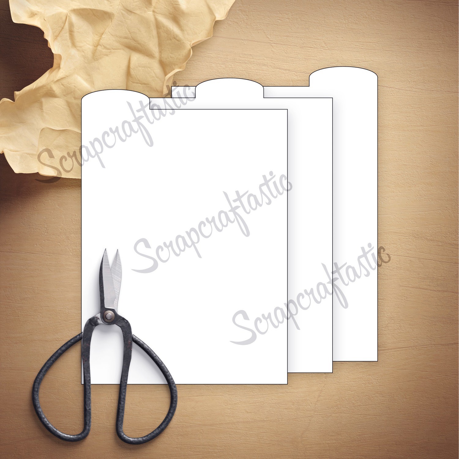 MICRO - 3 Rounded Top Tab Divider Printable Templates and Cut Files