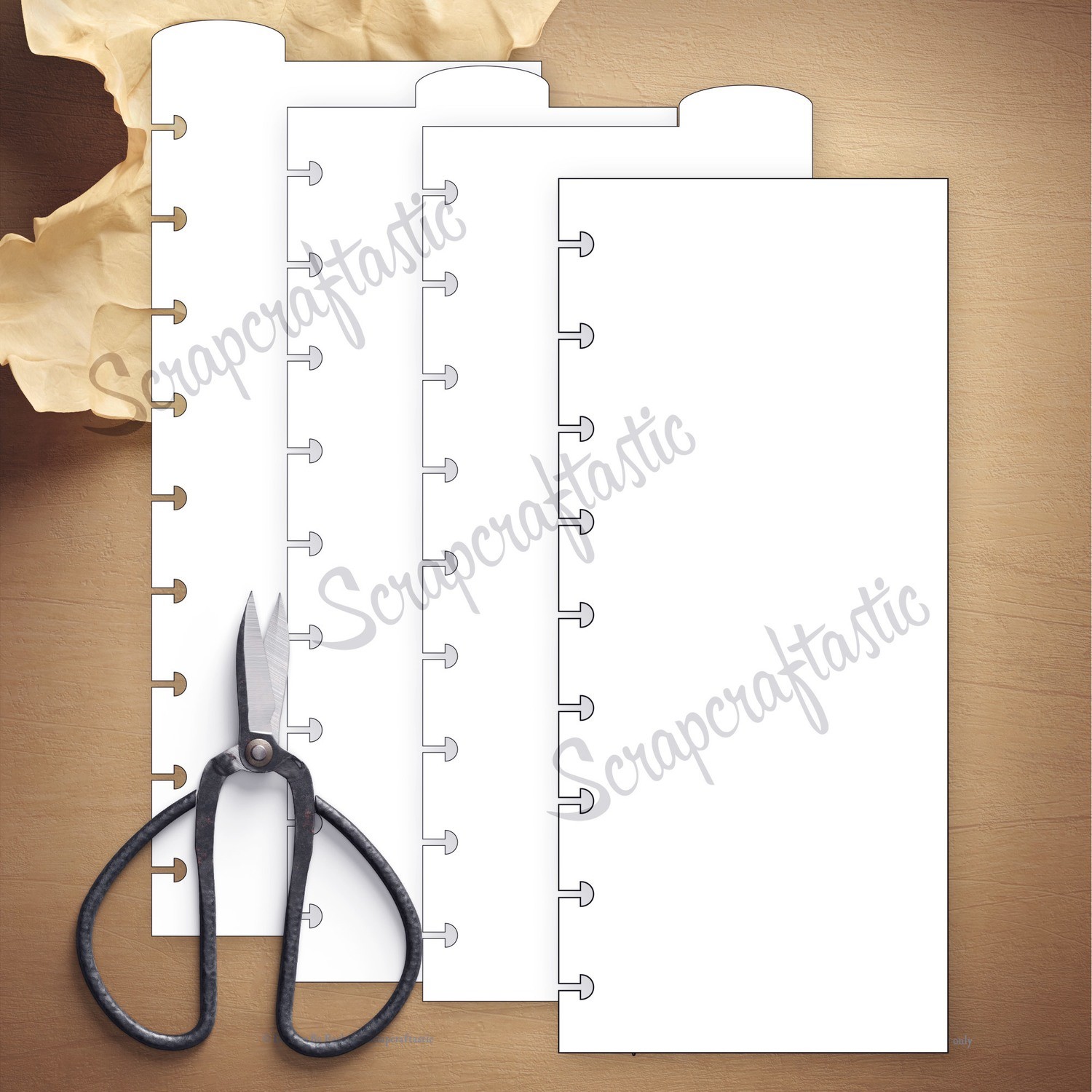 CLASSIC HALF SHEET - 3 Rounded Top Tab Divider Printable Templates and Cut Files (punched and not punched)