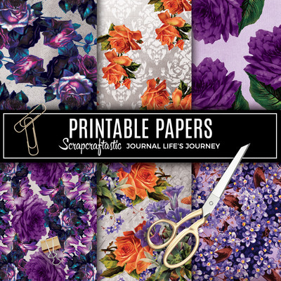 Serene Floral Vintage Digital Printable Pattern Papers