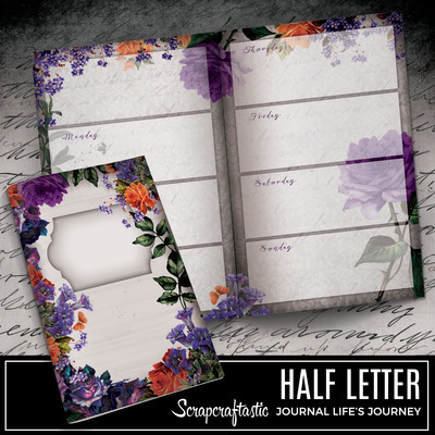 HALF LETTER - Serene Floral Vintage Printable Undated Weekly Journal