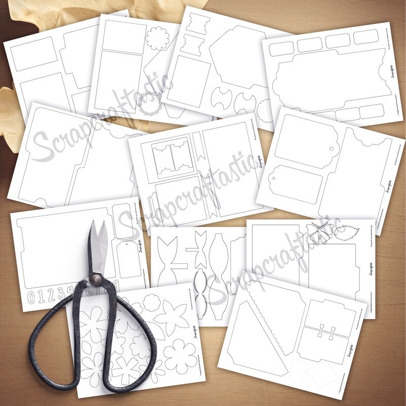 Journal Lovers 80 Piece SVG Bundle Printable Templates and Cut Files