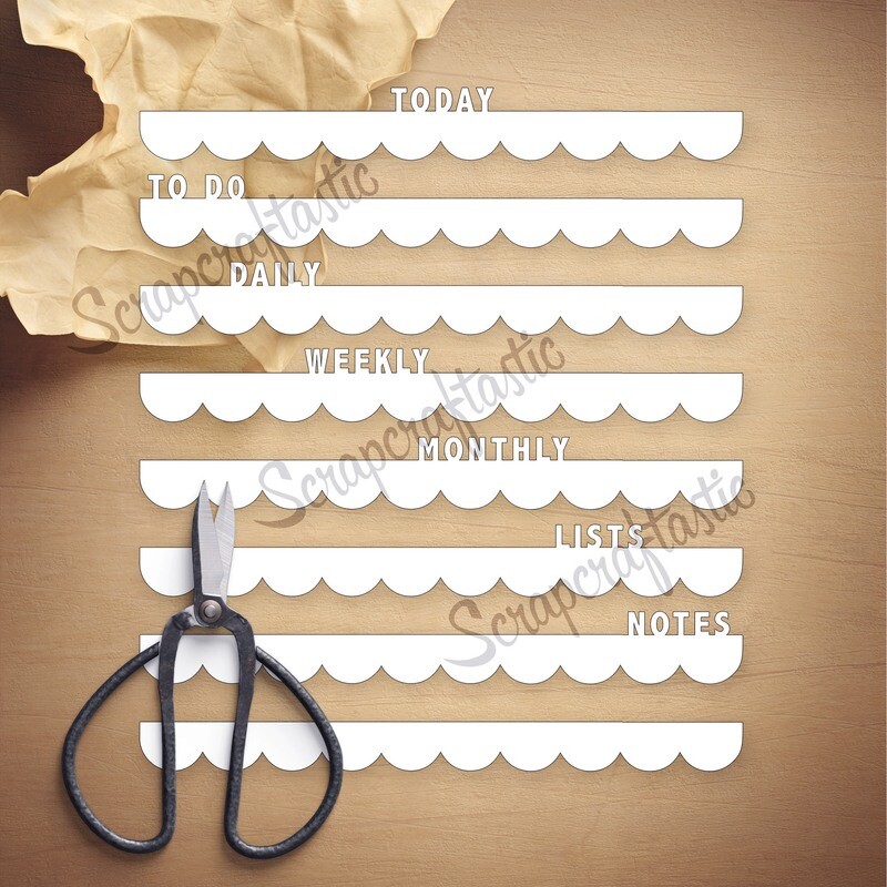 CLASSIC Top Word Tabs SVG and Studio Cut File