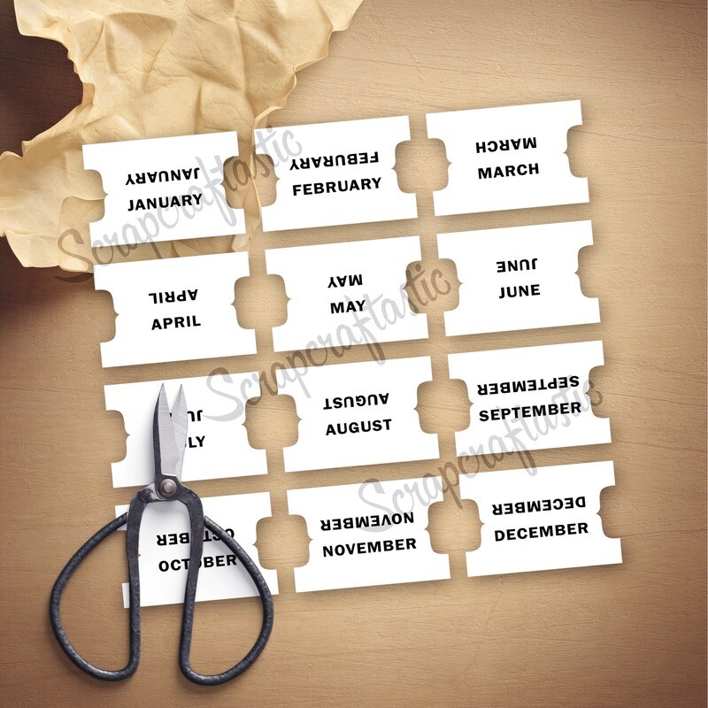 Monthly Tabs Printable and Cut File
