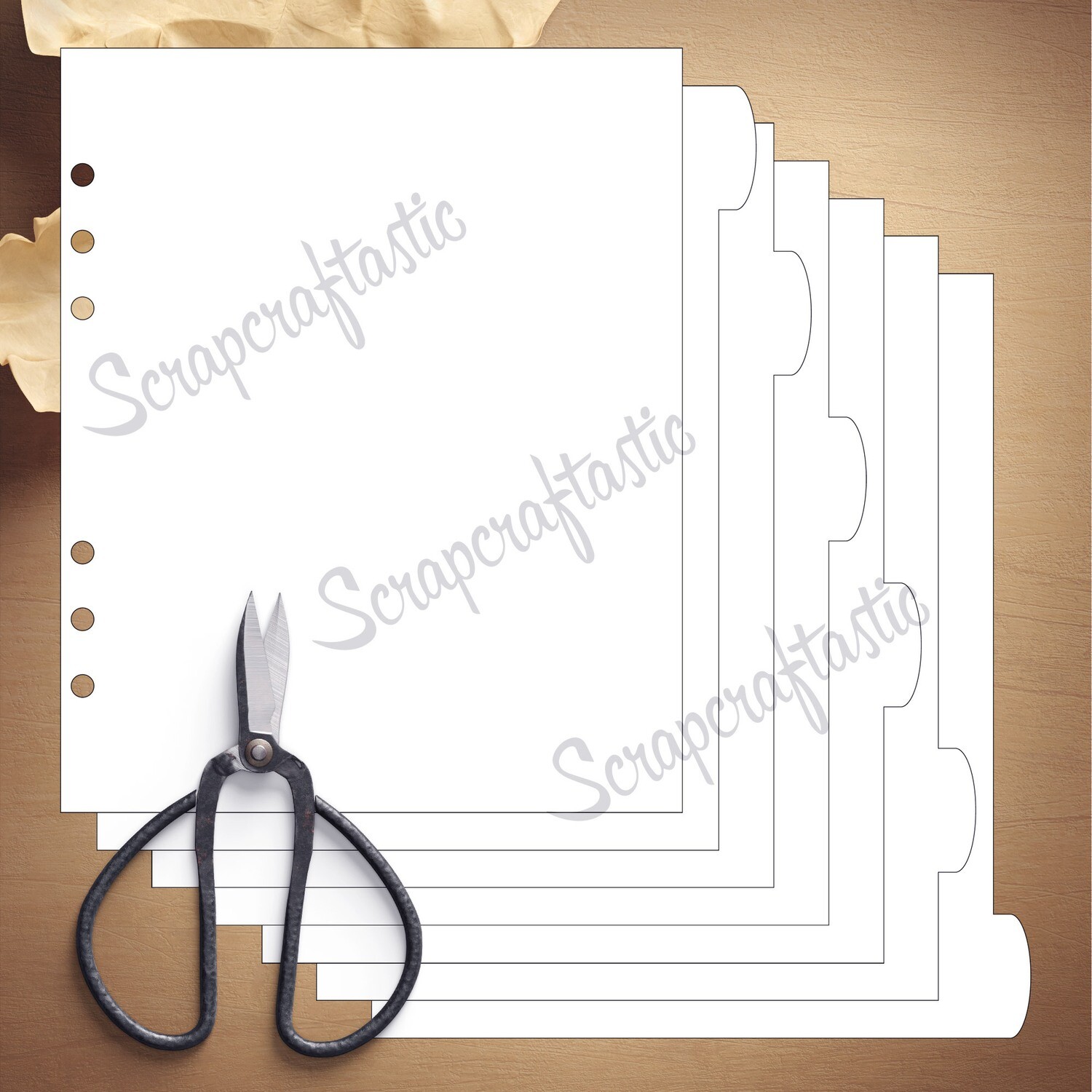 A5 WIDE - 6 Rounded Tab Divider Printable Templates and Cut Files