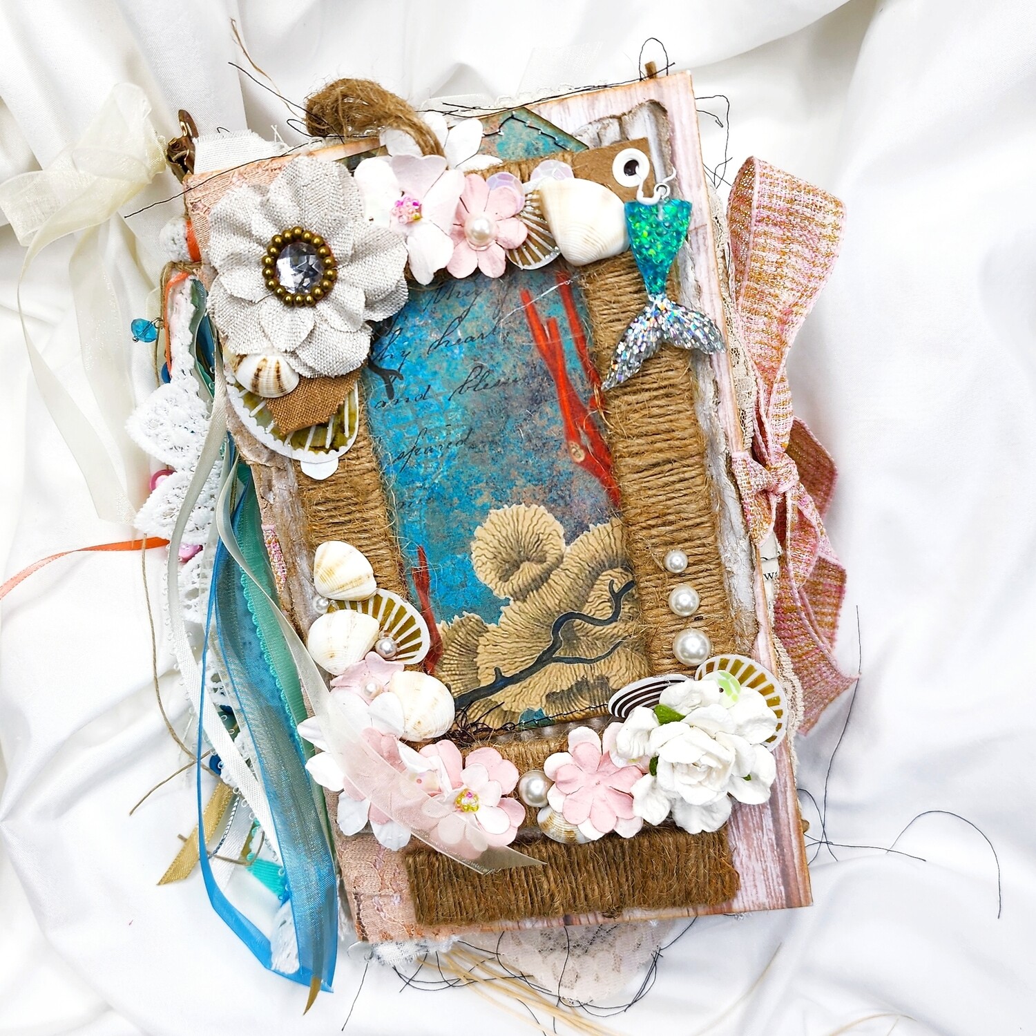 Coastal Sea Themed Handmade Junk Journal