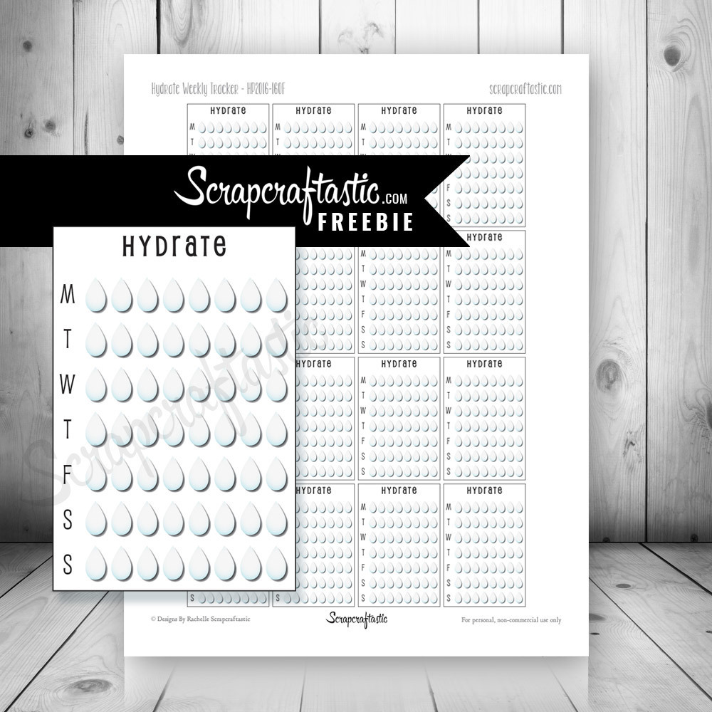 Shop Scrapcraftastic Free Hydrate Weekly Tracker Printable Planner 
