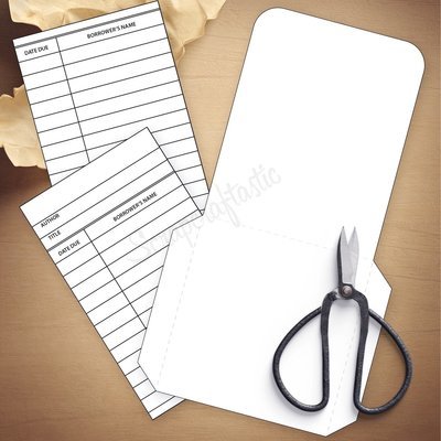 Library Pocket and Card Template and Cut Files