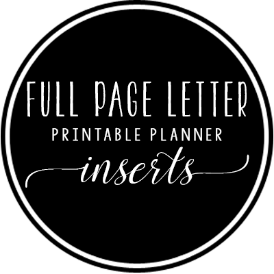 Full Page Printable Planner Inserts