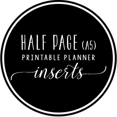 Half Page (A5) Printable Planner Inserts