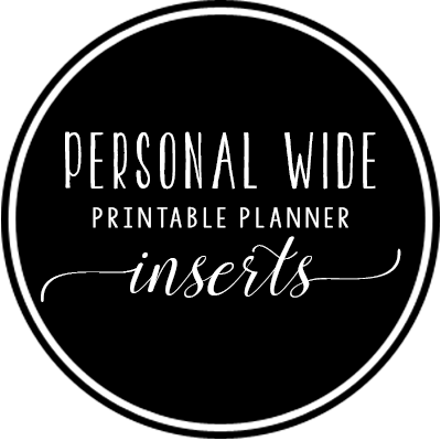 Personal Wide Rings Printable Planner Inserts
