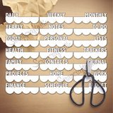 3 Inch Scalloped Edge  Word Tabs SVG and Studio Cut Files - Set 1 Planner Life