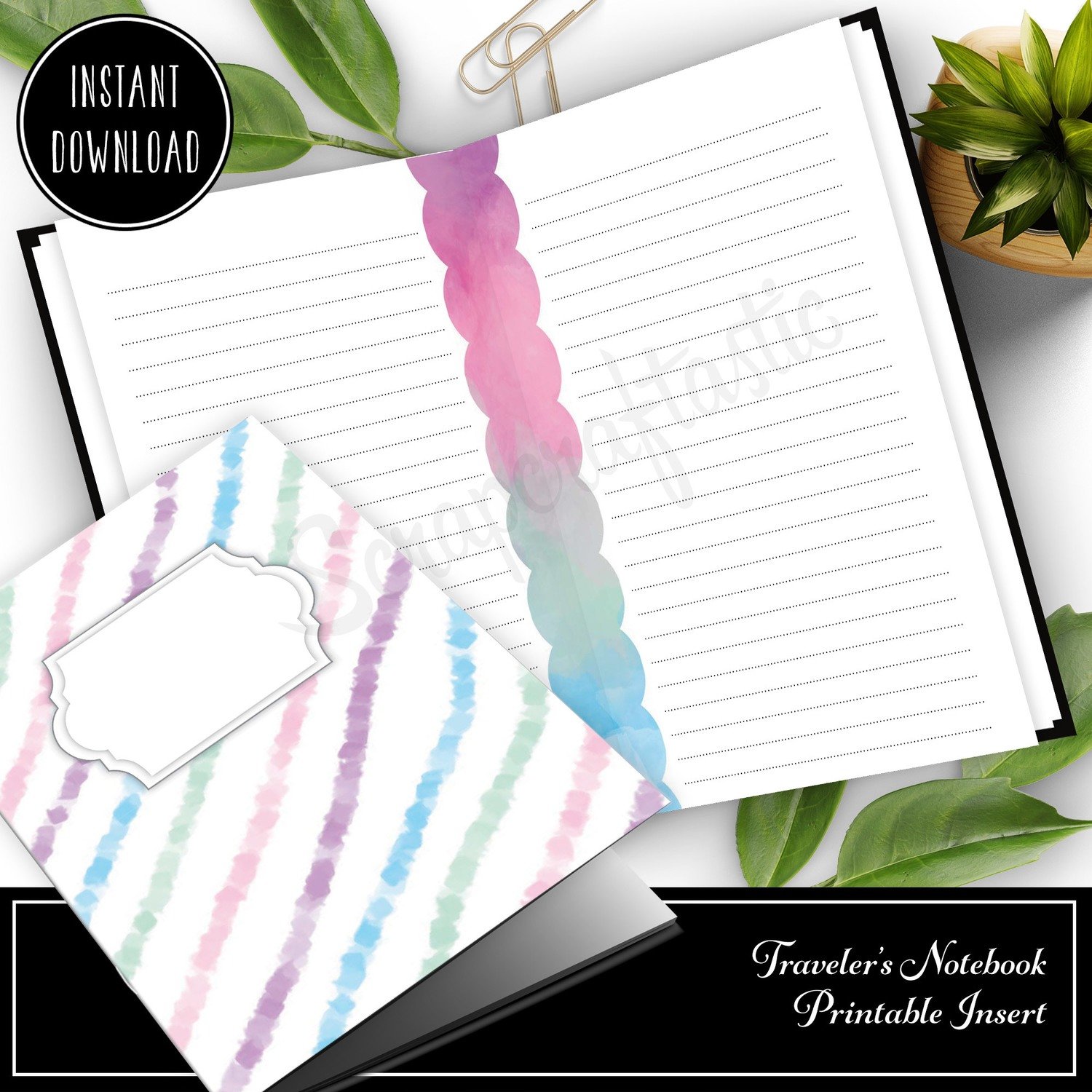 b6 tn unicorn magic lined note paper traveler s notebook printable insert