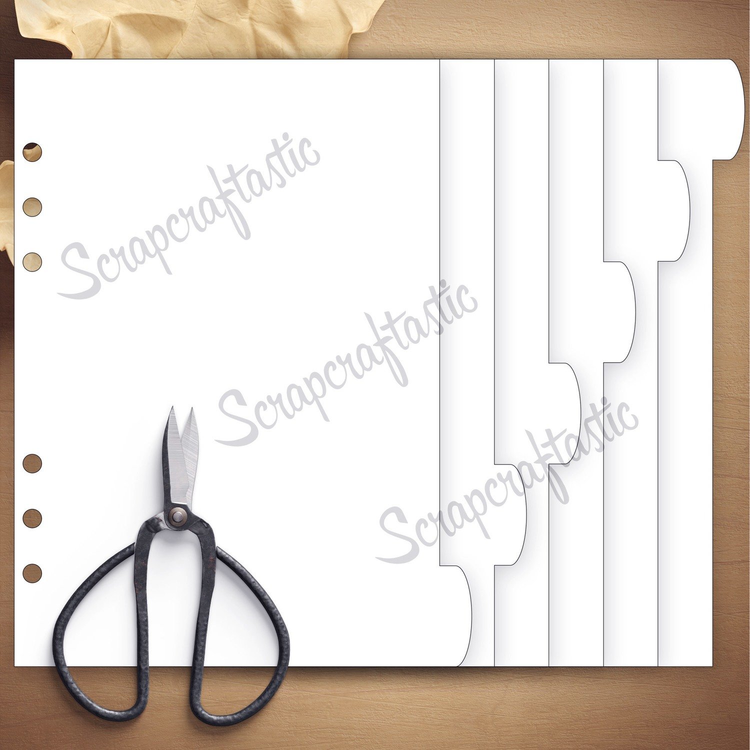 A5 HALF LETTER - 6 Rounded Tab Divider Printable Templates and Cut Files