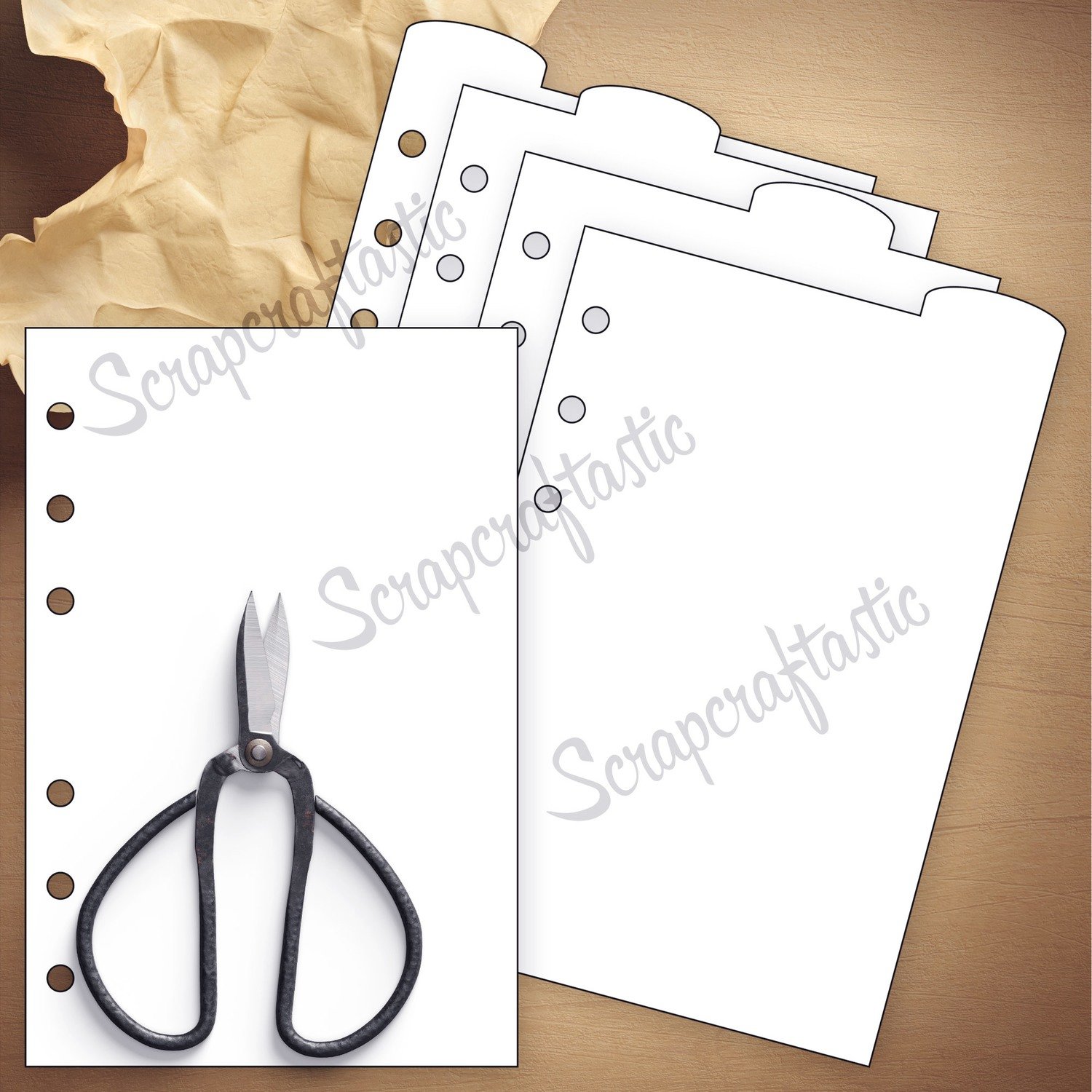 HALF LETTER (A5) - 4 Rounded Top Tab Divider Printable Templates and Cut Files