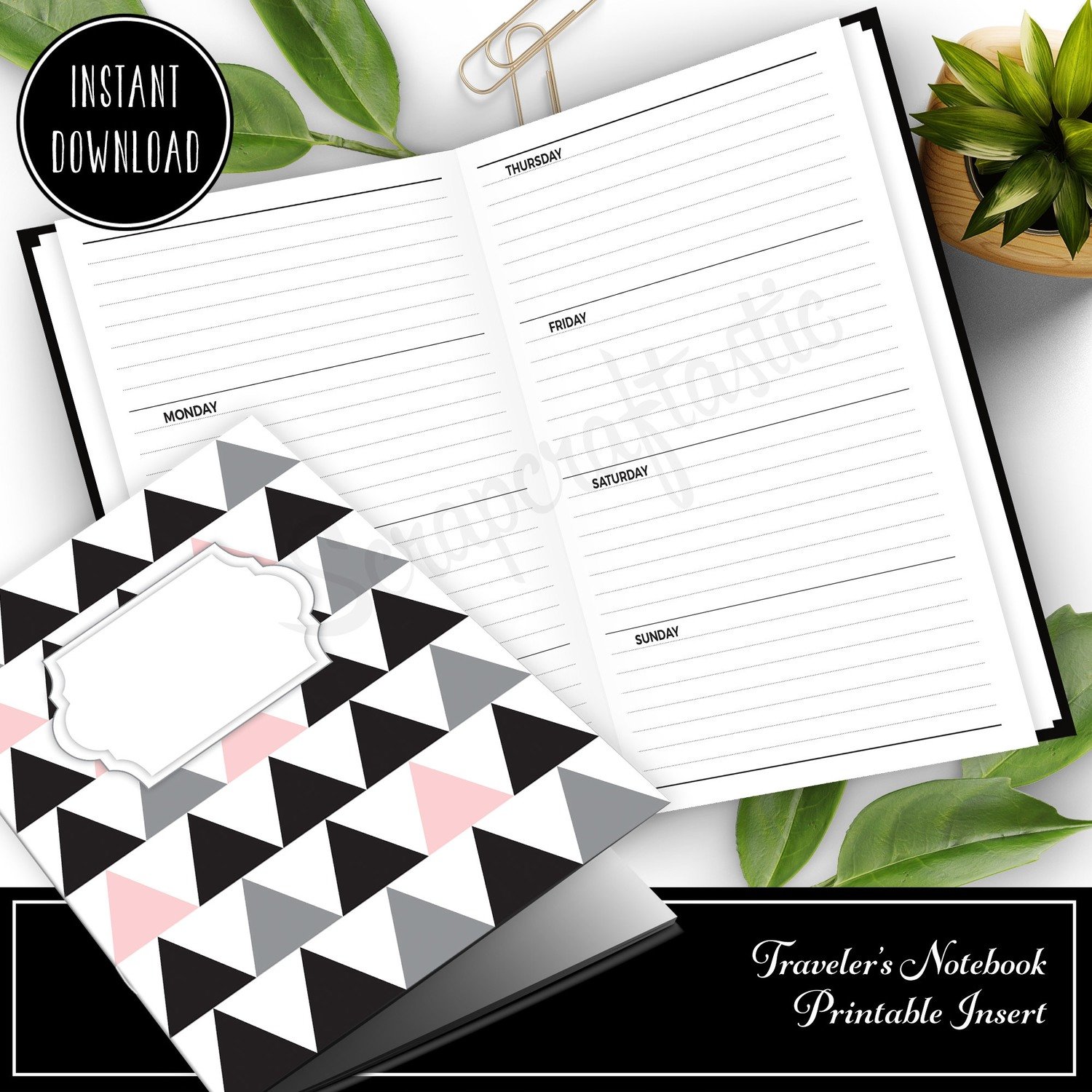 MICRO TN Horizontal Lined Undated Weekly Traveler s Notebook 