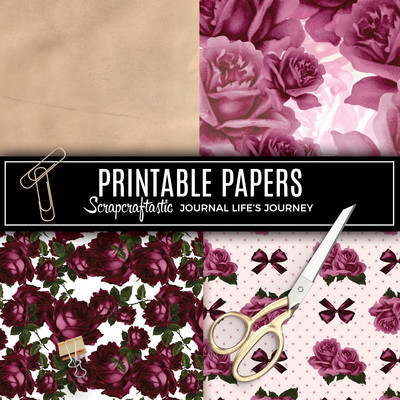 Deep Floral Vintage Digital Printable Pattern Papers