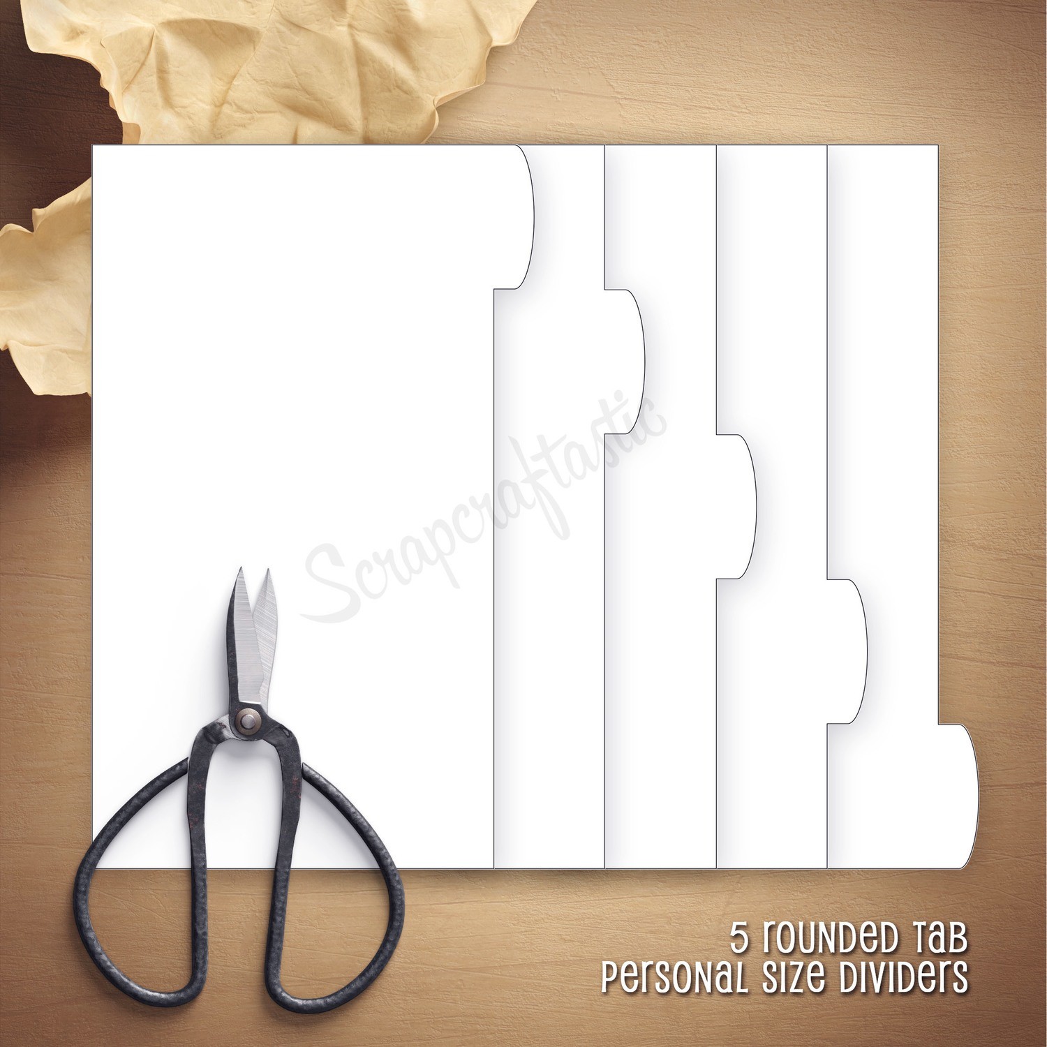 PERSONAL RINGS - 5 Rounded Tab Divider Printable Templates and Cut Files