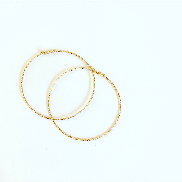 Gold filled thin hoops