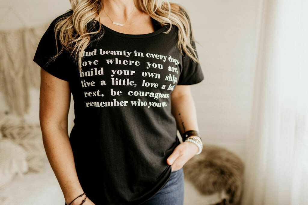 love where you are black tee - SALE