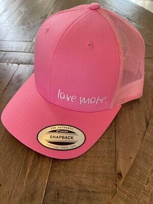 love more. pink ball cap