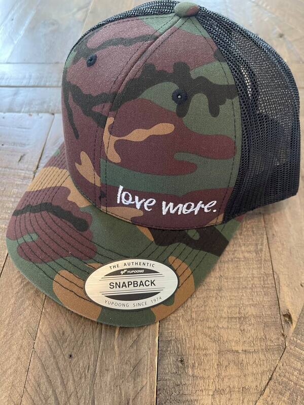 love more. camo ball cap