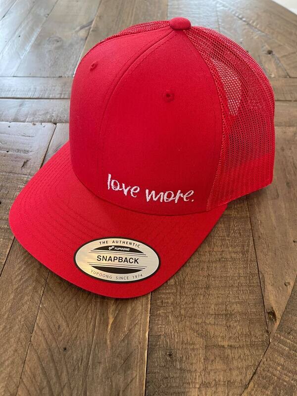 love more. red ball cap