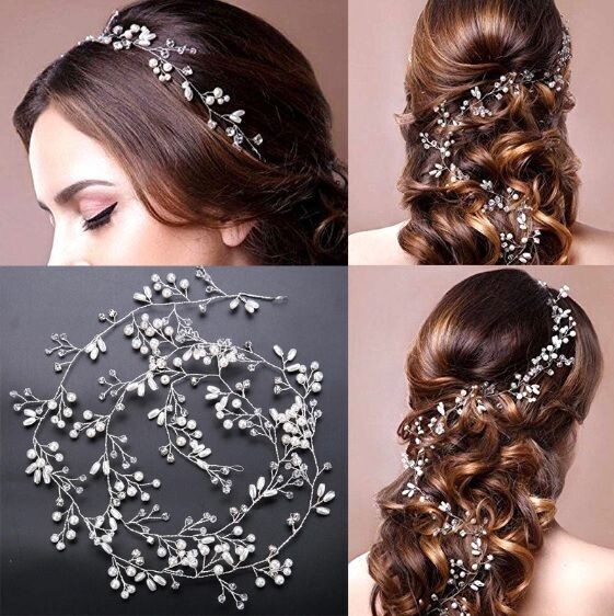 Haarband Strass parels goudkleurig