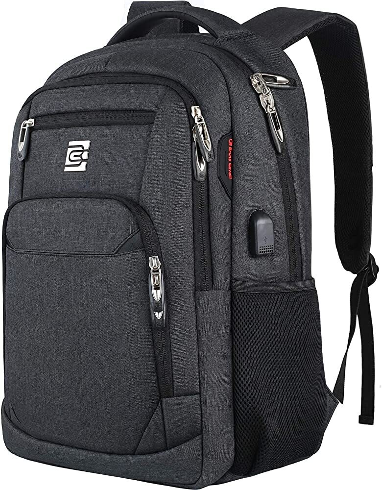 Laptop Backpack,Business Travel Anti Theft Slim Durable Laptops Backpack with USB Charging Port,Water Resistant College Computer Bag for Women &amp; Men Fits 15.6 Inch Laptop and Notebook - Black