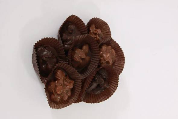 Assorted Nut Clusters in top view
