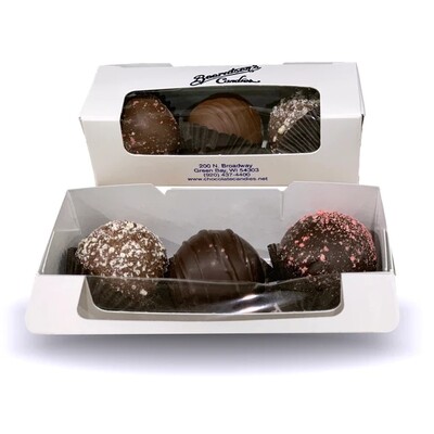 3 Pieces of Box Truffles in white background