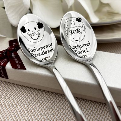 Grawerowana łyżeczka na prezent na dzień babci i dziadka Grawerowana łyżeczka na prezent dla babci prezent dla dziadka łyżeczka z grawerem