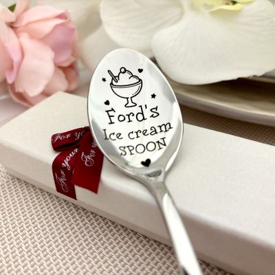 Łyżka z personalizowanym grawerem do lodów KOLORY
