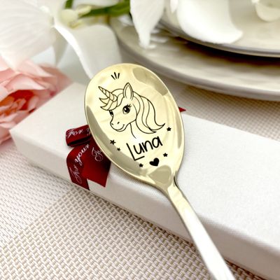 Personalizowana łyżeczka z jednorożcem – Grawerowana łyżka