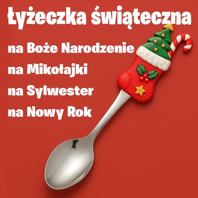 łyżeczka świąteczna – prezent na Mikołajki, nana Wigilię, na Boże Narodzenie, na Sylwester na Nowy Rok