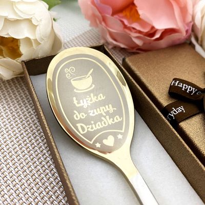 Prezent dla babci lub dziadka Łyżka do zupy z GRAWEREM