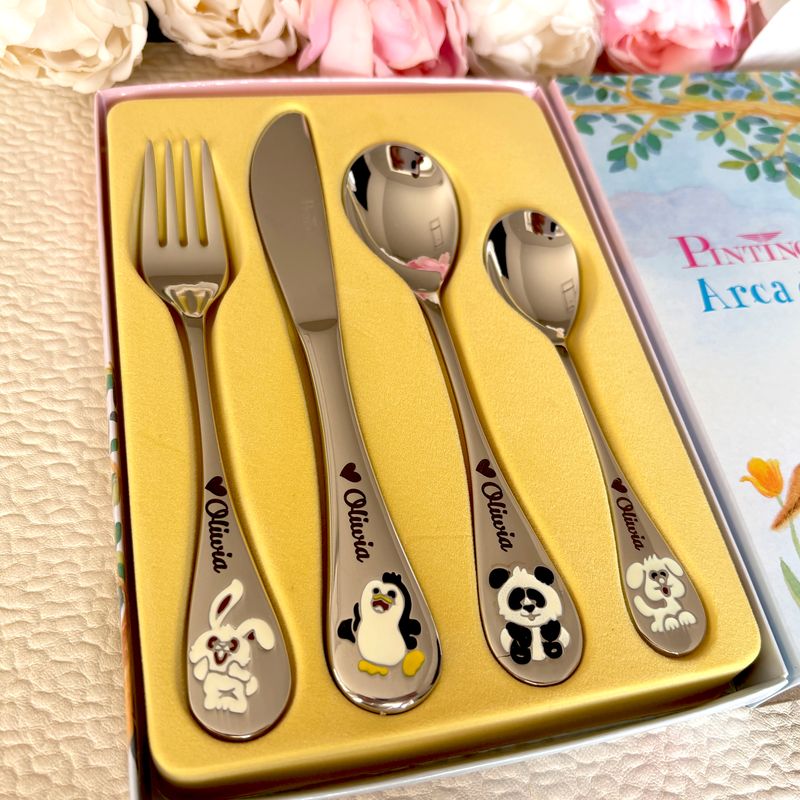 Zestaw sztućców dla dzieci z grawerem na Komunię Włochy