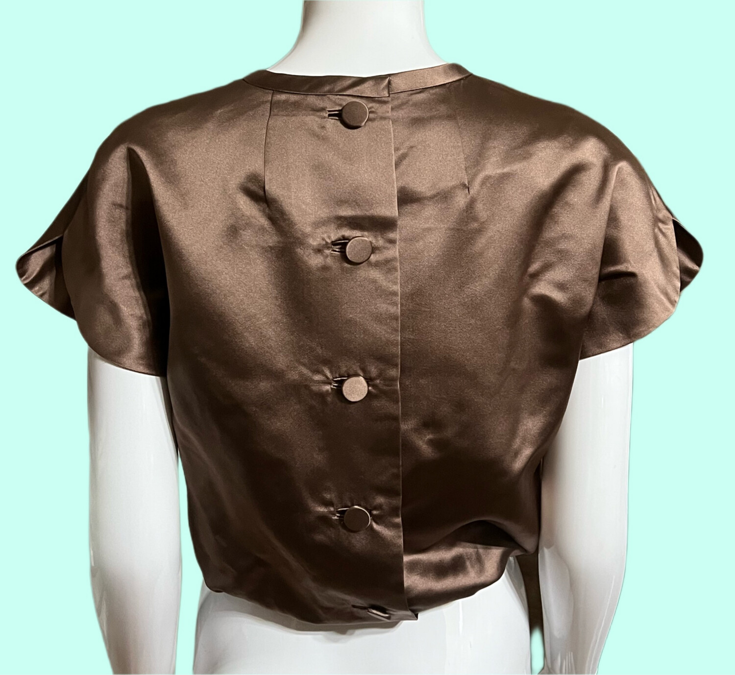 1950’s Vintage Brown Satin Blouse