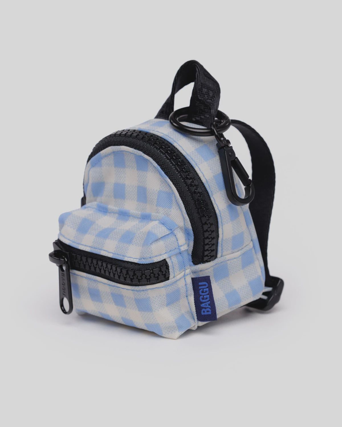 Backpack Charm, Style: Light Blue Gingham