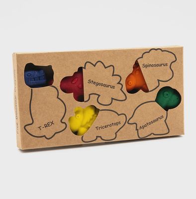 5 Solid Color Dinosaur Crayon Set