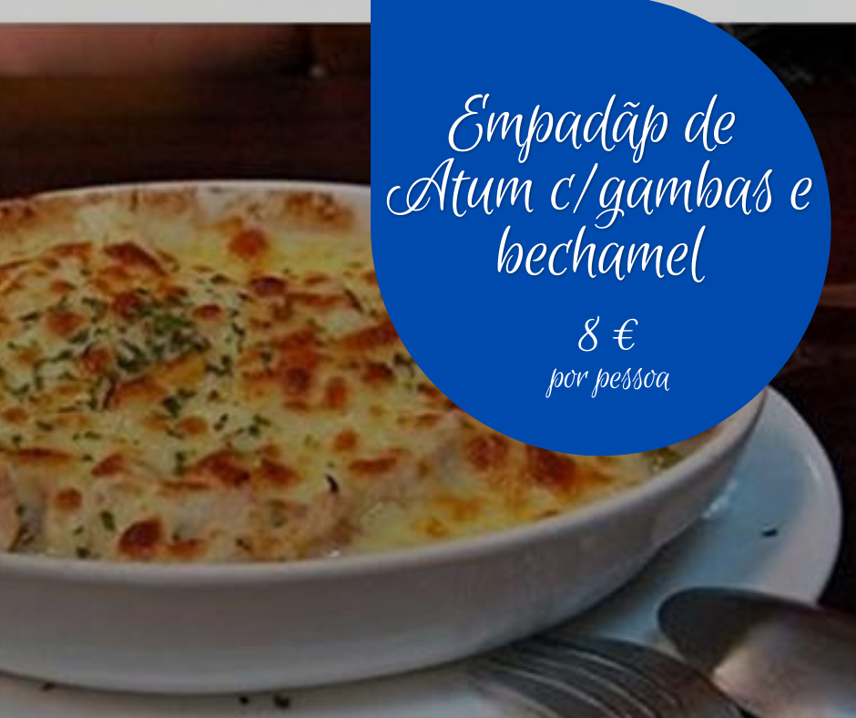Empadão de atum com gambas e bechamel