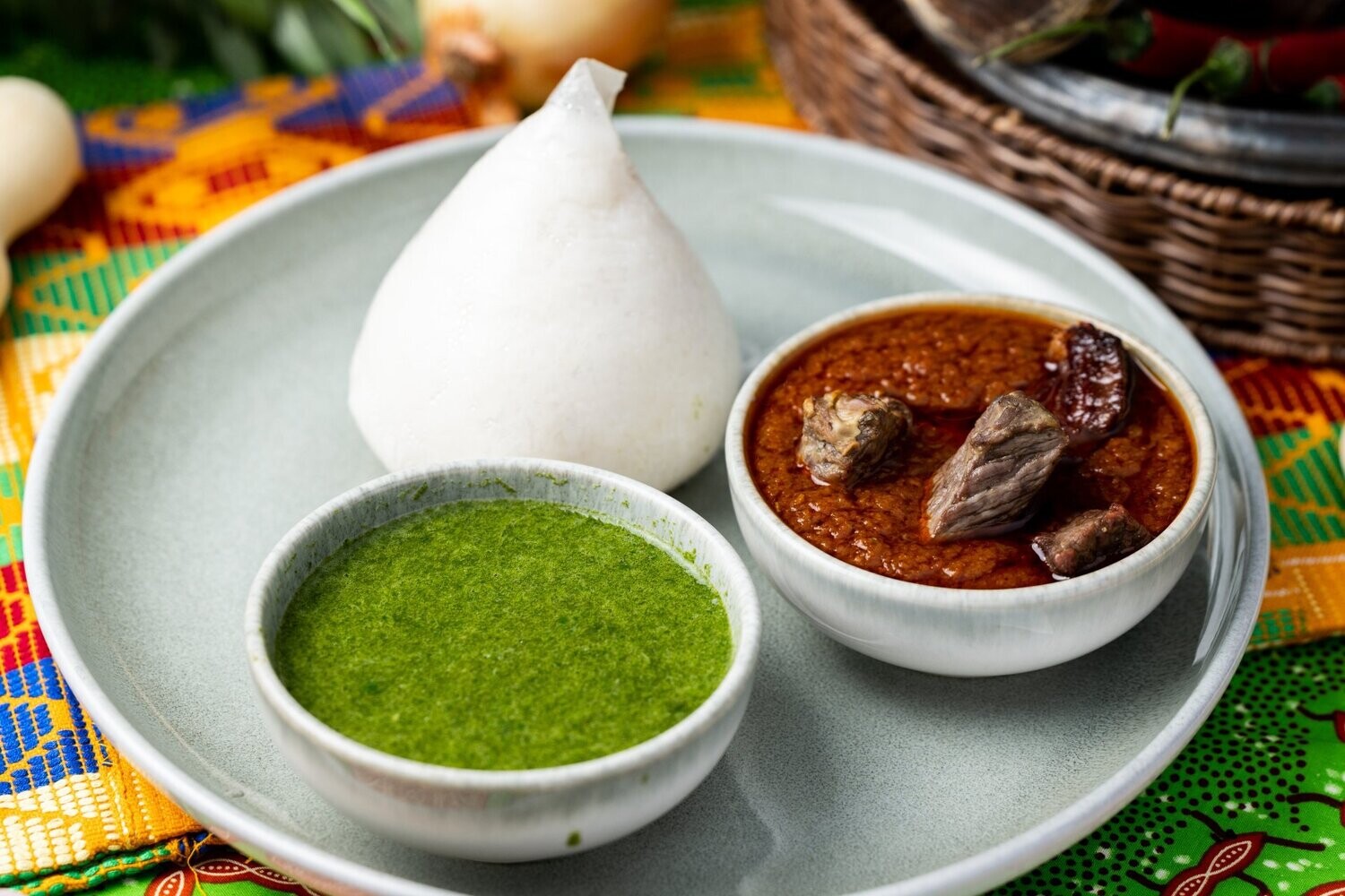 Tuo Zaafi (Cornmeal) with soup