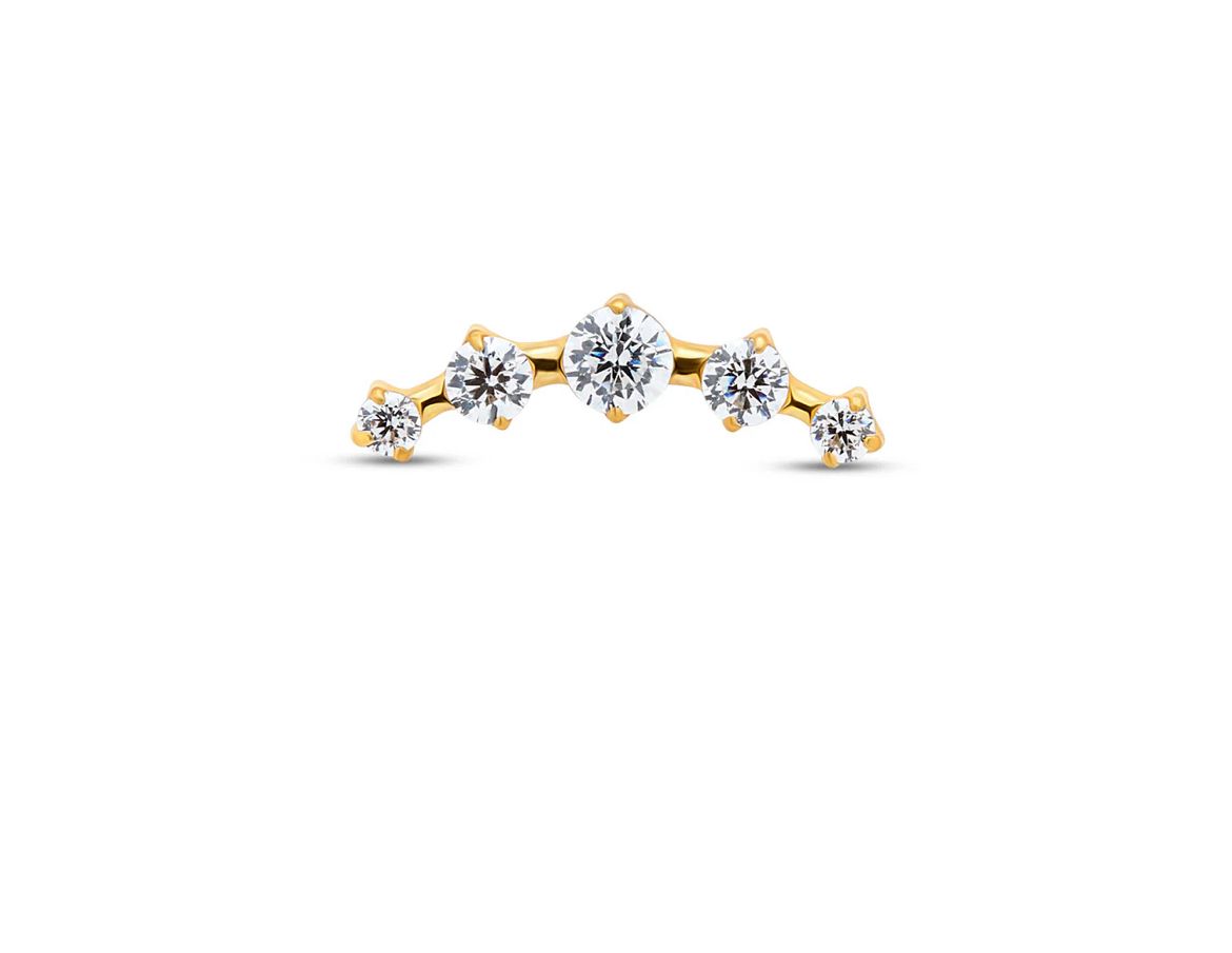 Titanium 5 Stone Tiara Flatback