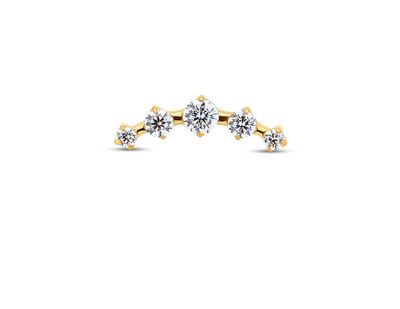 Titanium 5 Stone Tiara Flatback