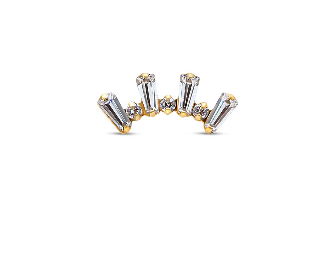 Titanium Baguette Crown Flatback