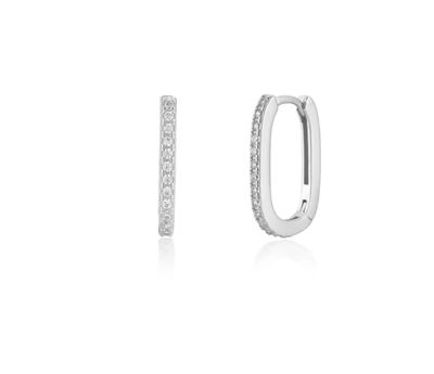 Square Silver Hoops