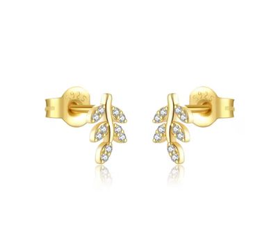 Leaf Gold Studs