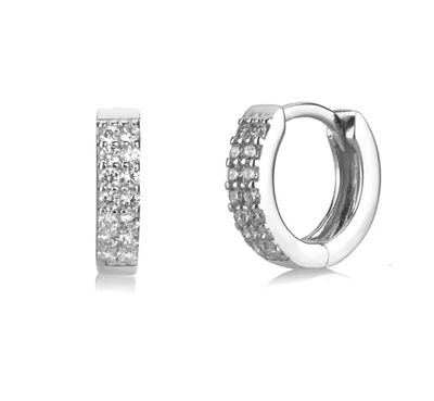 8mm Double Silver Hoops