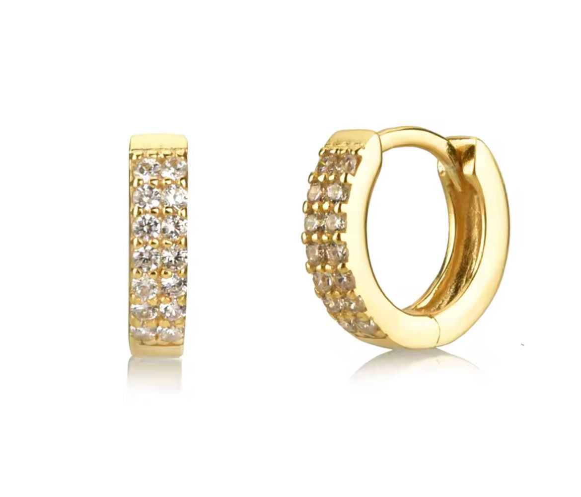 8mm Double Gold Hoops